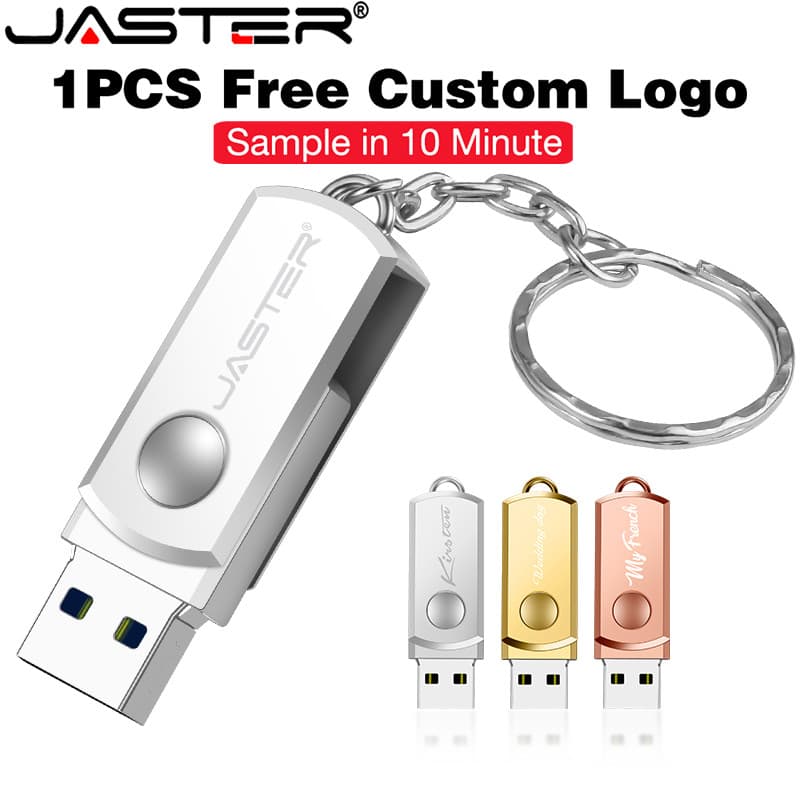 JASTER Personalização USB 2.0 Flash Drive 128MB Rotação Pen Pendrive Memory Stick Promoção De Negócios Presentes U Disk