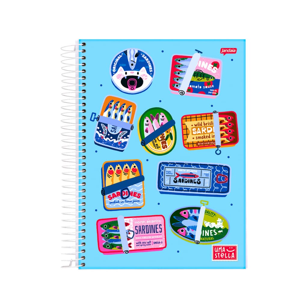 Caderno 20 Matéria Universitario  320 Folhas Stella - Jandaia Capa:Sardinha
