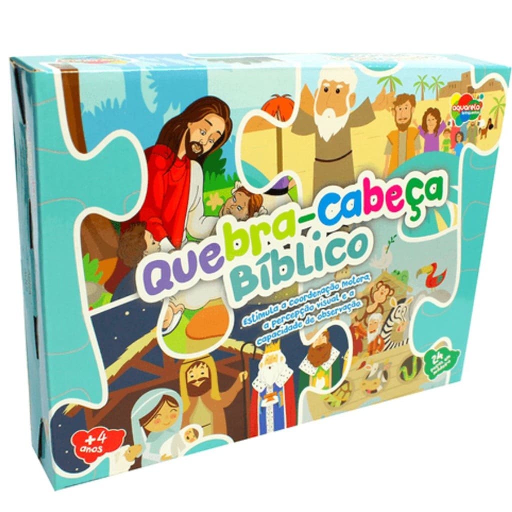 Quebra-Cabeça Educacional Histórias Bíblicas em Madeira - Desenvolve a Memória Visual