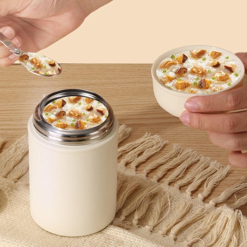 Frasco Térmico Para Alimentos , Copo De Sopa Térmica Portátil De 500ml , Lancheira Aço Inoxidável De Camada Dupla Escrit