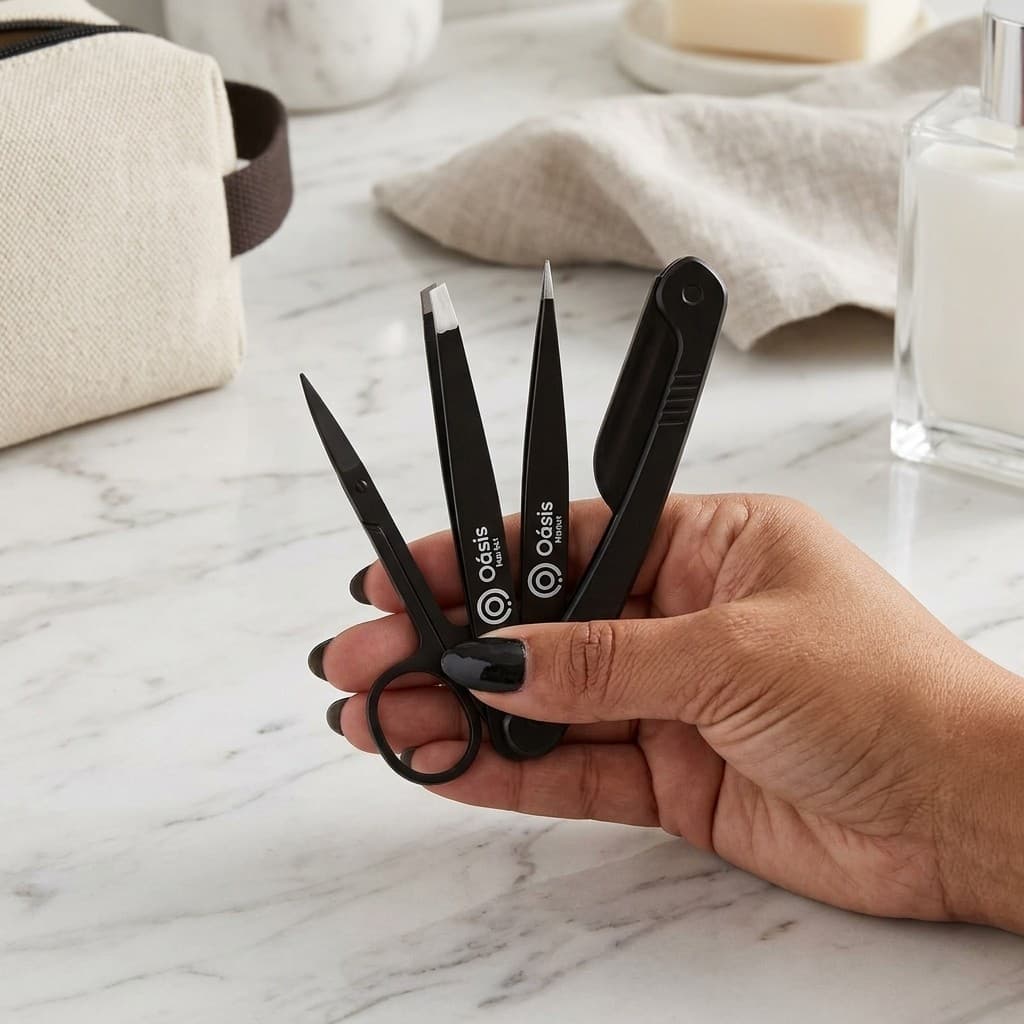 Ferramentas De Sobrancelha Designer Profissional Pinça E Navalha