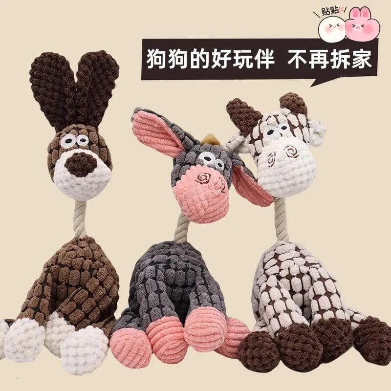 Brinquedos para cães, resistente à mordida, lã de milho, boneca de voz, filhotes, alívio do tédio, bonecas de acompanham