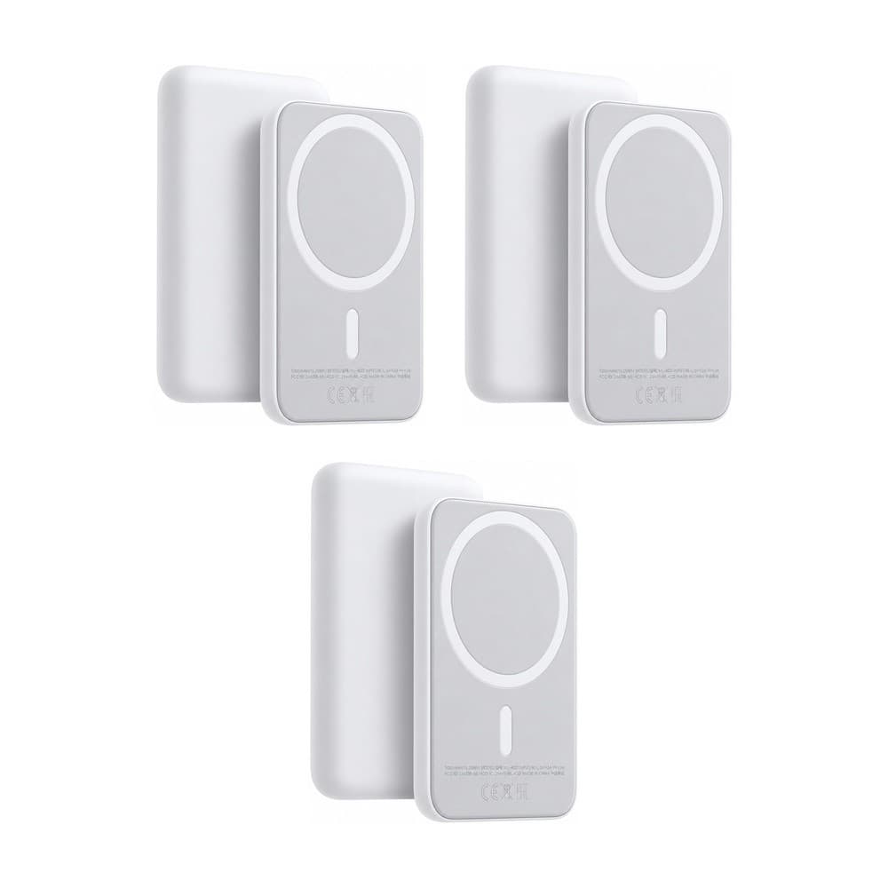 Kit 3x Carregador Portátil GoldenUltra ML-4CD 5000mAh com Carregamento Sem Fio por Indução Qi