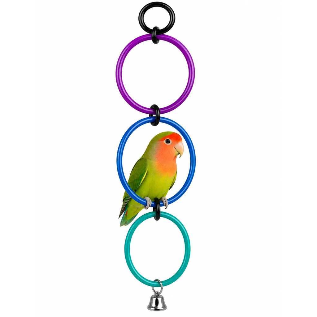 Balanço Argola Para Agapornis Com Guizo Brinquedo Para Aves