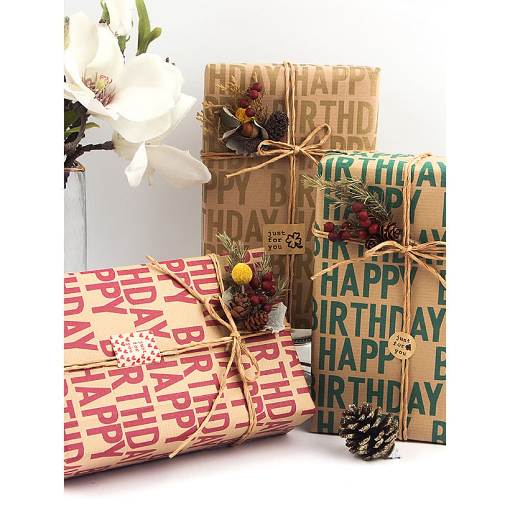 Amazon listrado papel Kraft papel de embrulho presente de aniversário saco de papel estilo minimalista saco de papel de