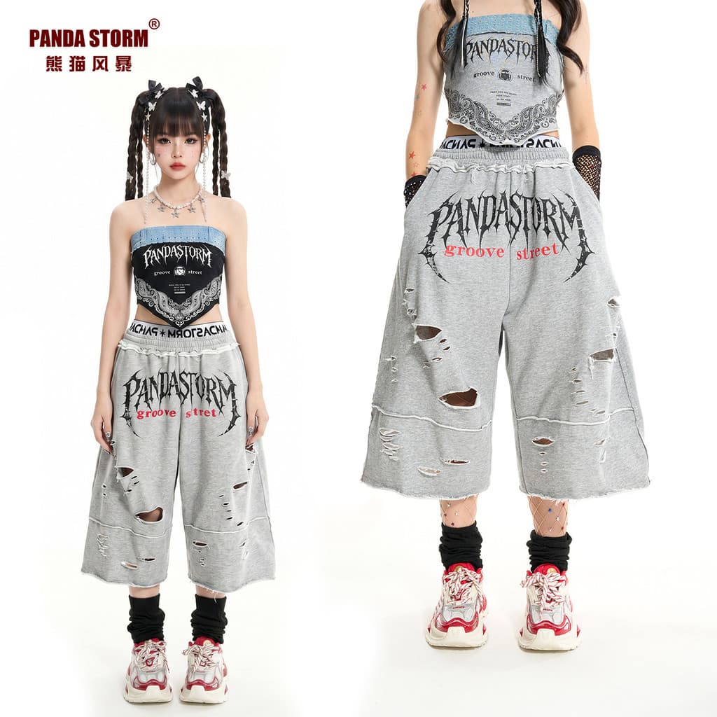Crianças jovens Hip-Hop na moda legal All-Match meninas dança de rua Jazz dança hiphop solto Shorts cortados desempenho