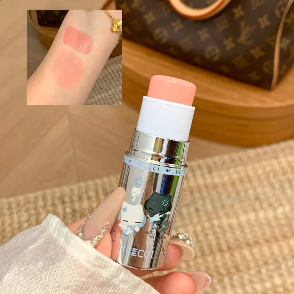 VEECCI/VEECCCI x Note Pudim ip Co-Branded Velvet Lip Cheek Multiuso Stick Lip Blush One Stick Multiuso
