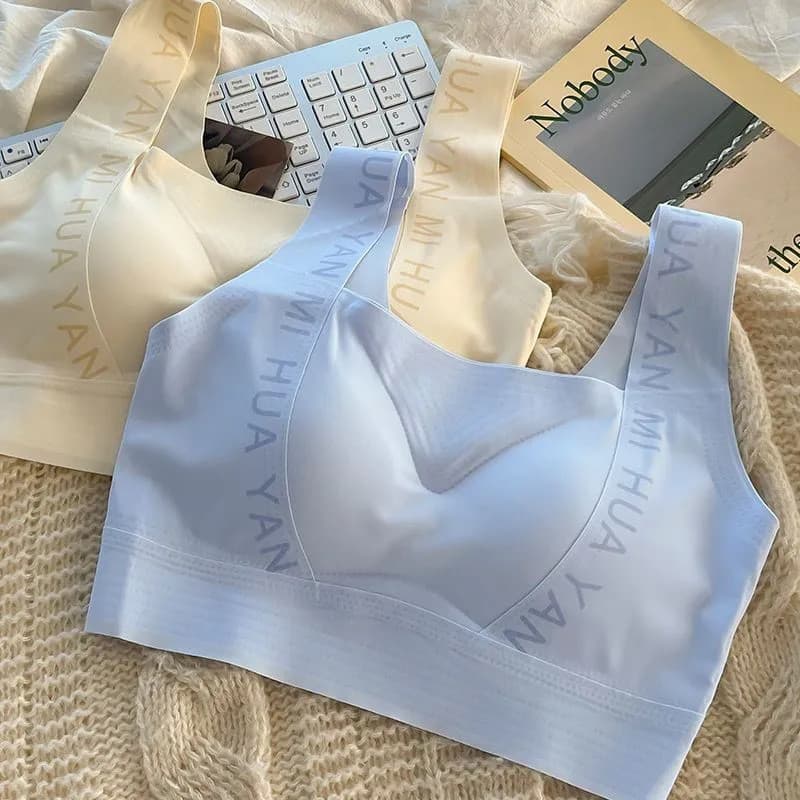 Roupa interior de seda gelo feminino estudante esportes correndo à prova de choque desenvolvimento sem costura Anti-coli