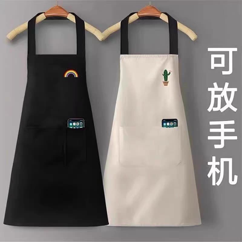Avental novo estilo cozinha à prova dwaterproof água estilo casal preto branco garçom Halter pescoço pulôver babador mac