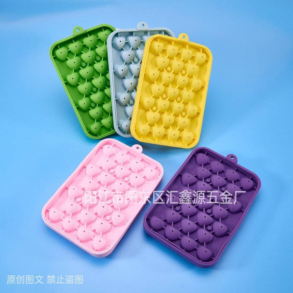 Novo molde de cubo de gelo em forma de coração 25 grade silicone bola de gelo molde amor bola de gelo caixa de gelo band