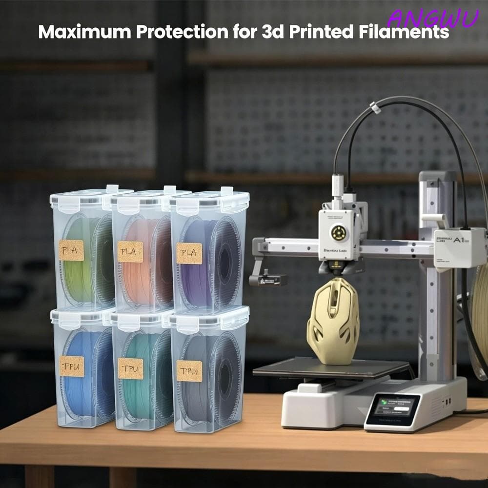 ANGWU 4 Unidades Caixa De Armazenamento De Filamento De Impressão 3D , Recipiente À Prova D'água De Poeira , Portátil