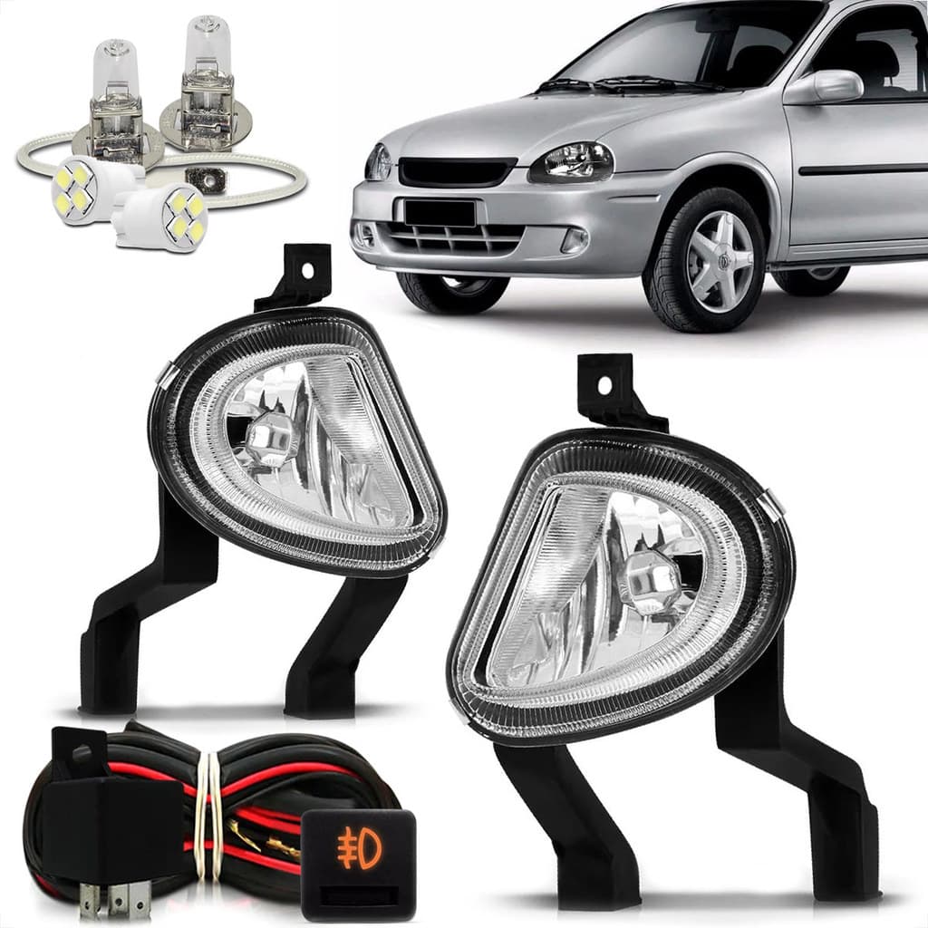 Kit Farol De Milha Corsa Classic 2003 2004 2005 06 07 08 09 10 Bot. Original