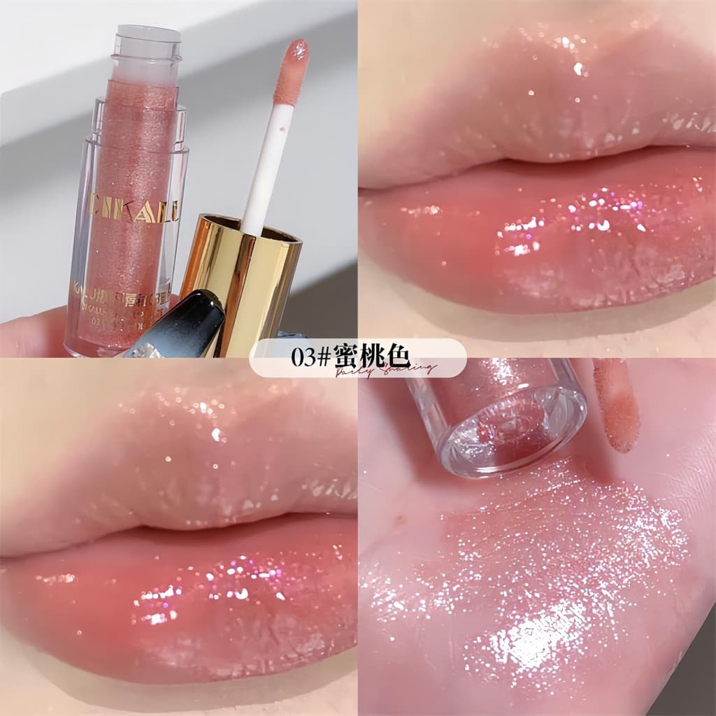 Com espelho piscante perolado piscando brilho labial óleo labial brilho labial brilho de água Dudu hidratante labial hid