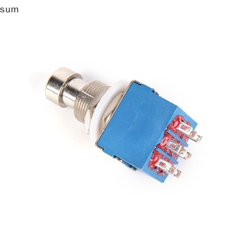 [sum] 1x 9 Pinos 3PDT Caixa De Pedal De Efeitos De Guitarra Stomp Foot Metal Switch True Bypass Azul BR