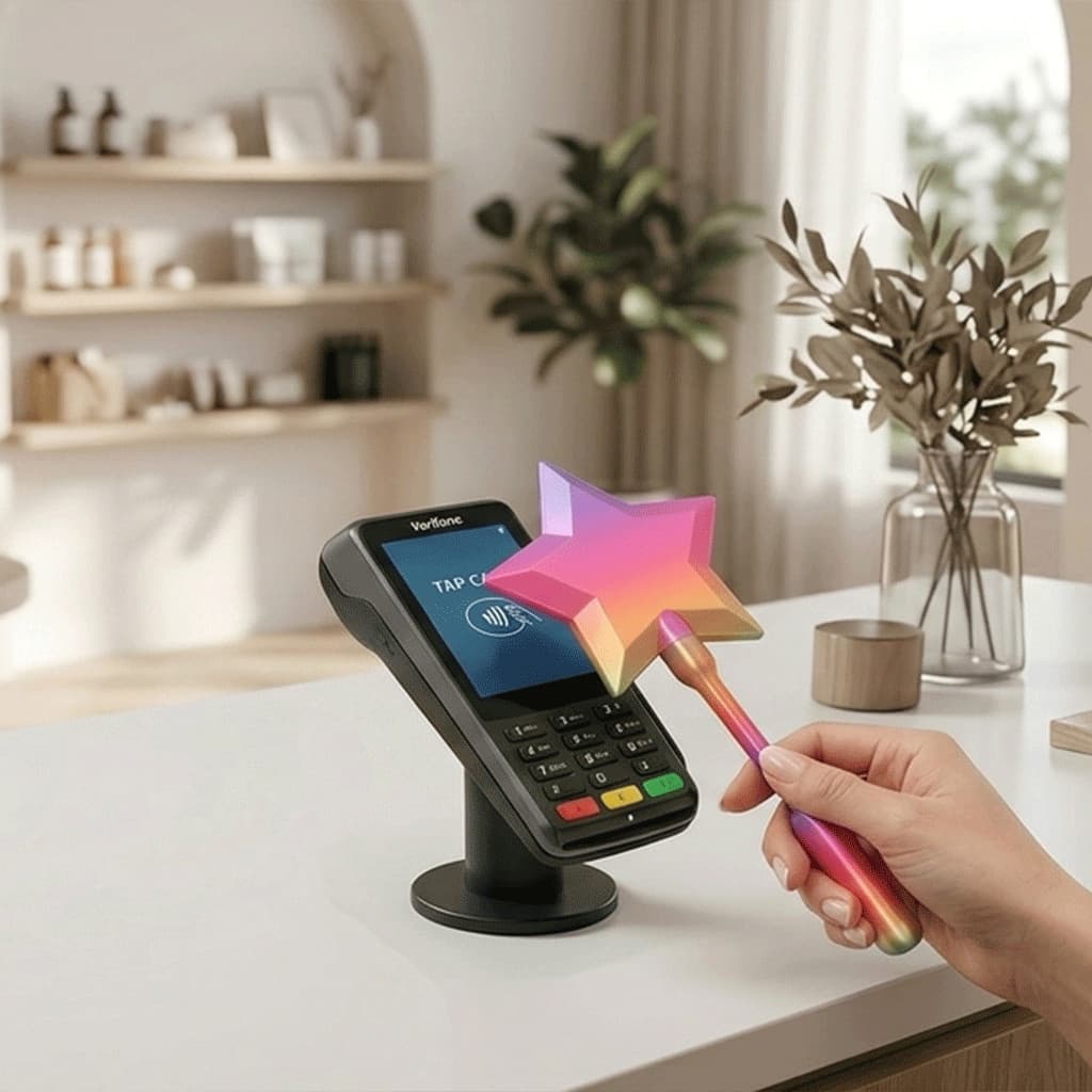 Porta-Cartão de Pagamento Sem Contato em Forma de Estrela - Bastão Extensível Elegante para Pagamento e Checkout Fácil D