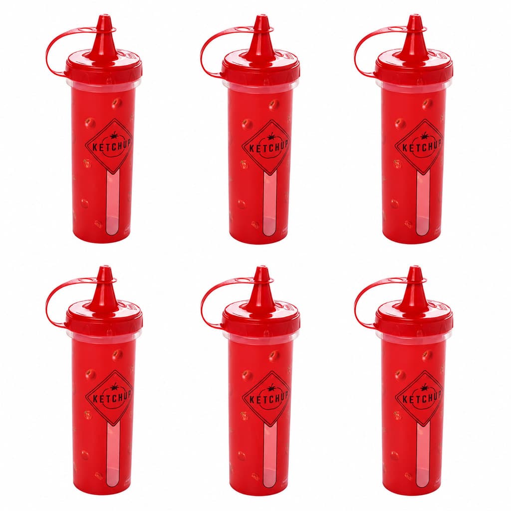 Bisnaga de ketchup 250ml com 6 unidades Plasutil ref.8705