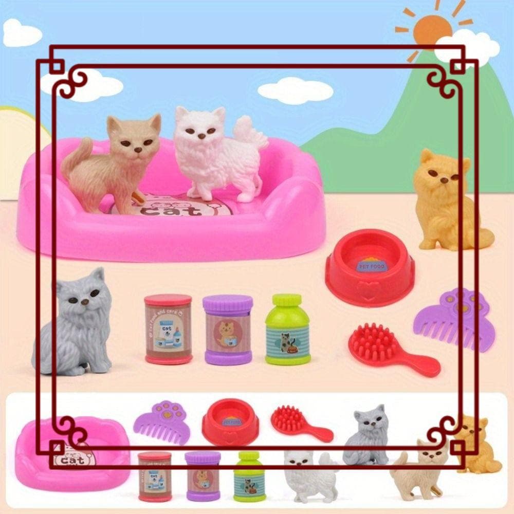 Brinquedos De Cesta Para Animais De Estimação , Conjunto De Boneca De Cachorro , Brinquedo De Simulação Jogo