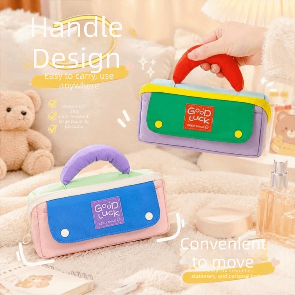 Estojo De Lápis , Bolsa De Caneta Com Vários Bolsos De Grande Capacidade Papelaria Portátil Fofa Estampada , Produtos De
