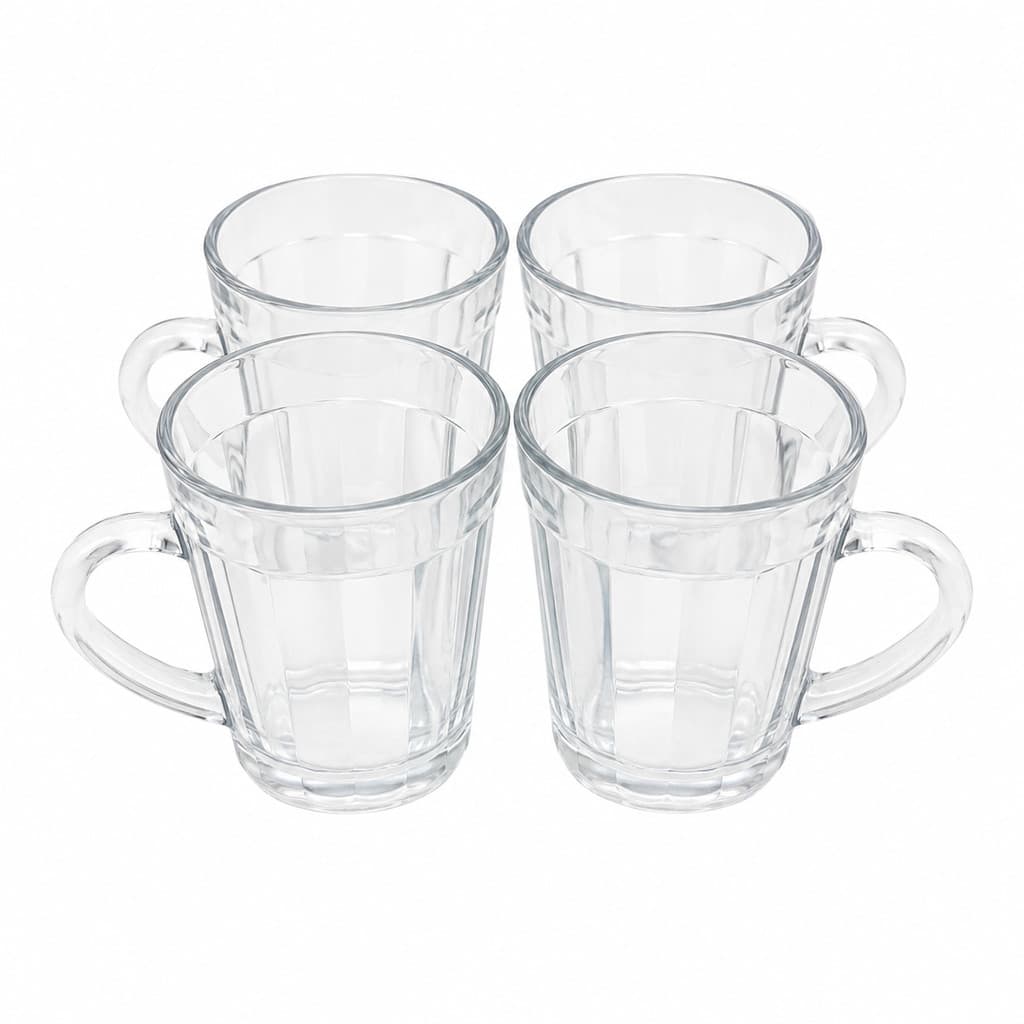 Kit 4 Canecas Americanas De Vidro Nadir 270ml