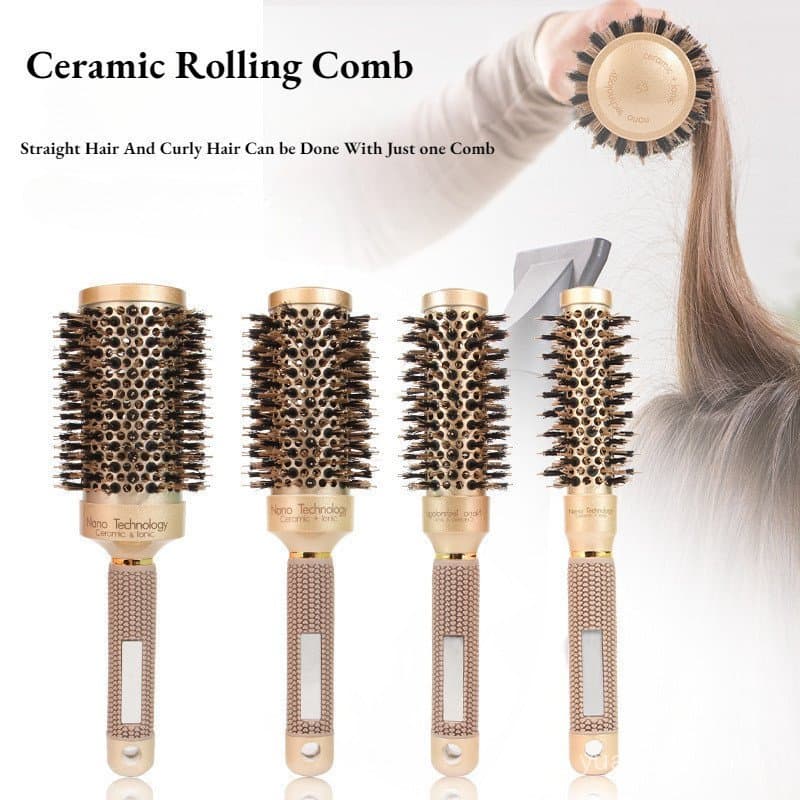 Pente Redondo para Estilização de Cabelo Wanmei - Pente Térmico, Ferramenta Antiestática para Estilização de Cabelo, Dis
