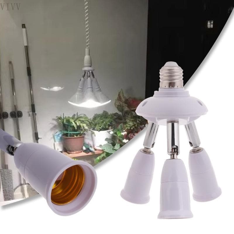 VIVV 2 3 4 5 Em 1 E27 Tomada Adaptador 5 4 3 Divisor De 2 Vias E27 LED Conversor De Suporte De Lâmpada 360 ° Ajustável 1