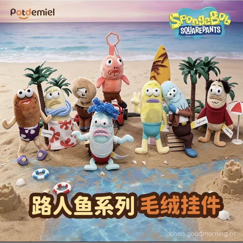 Bob Esponja Calça Quadrada Genuíno Autorizado Biqibao Passerby Sereia Série Boneca de Pelúcia Pingente Mochila Chaveiro