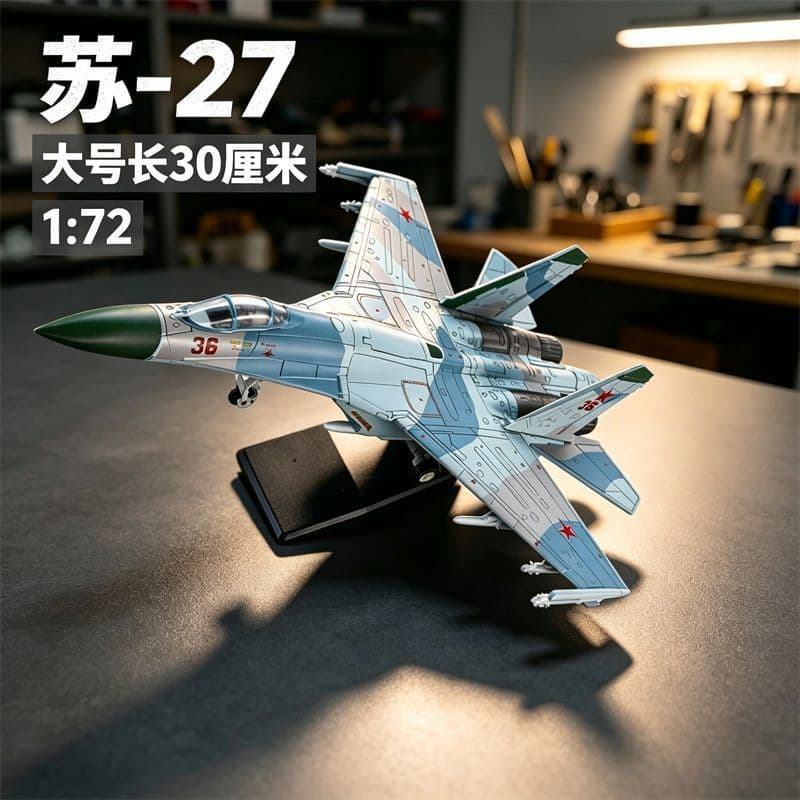[SU27S Pintura Real] Modelo de Jato de Combate de Alta Precisão 1:72, Barents Sea Scabbard Red No. 36, Caça de Defesa Aé