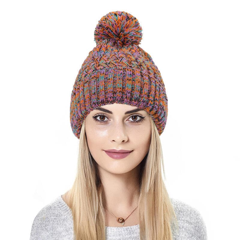 2025 Macio Quente Chapéu De Inverno Para Mulheres Gorro De Malha Gorros De Pele Fofo Crânios Feminino Senhoras