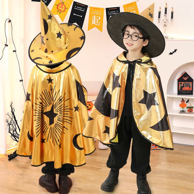 Trajes de Halloween Adereços Manto Infantil Chapéus Mágico Manto Decorações de Festa Trajes de Halloween