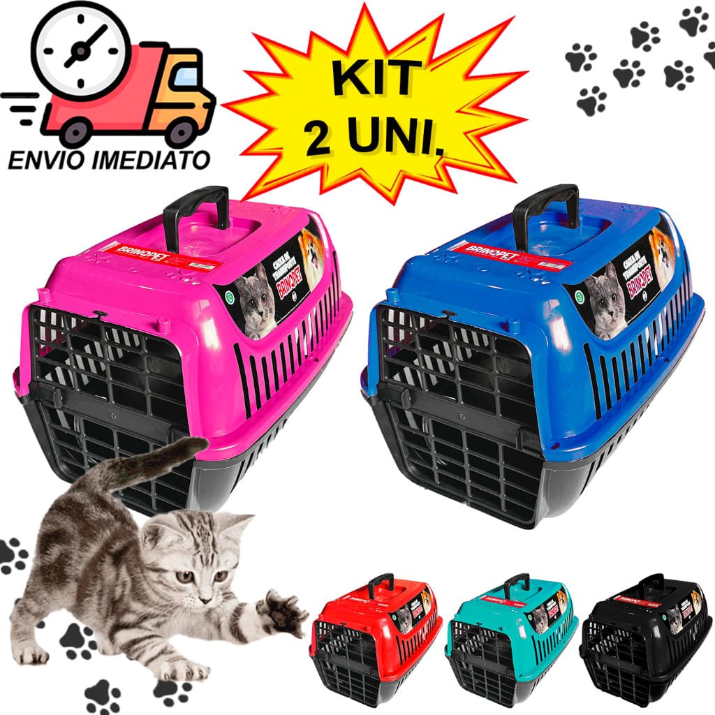 Kit com Duas Caixa De Transporte N 1 Cachorro Gato Viagem Pet Casinha de Cachorro Pequeno 2 em 1