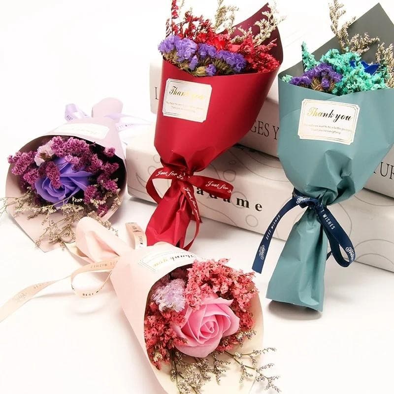 1 Pacote Mini Babysbreath Flores Secas Rosa Sabão Flor Artificial Buquê Decoração De Casamento