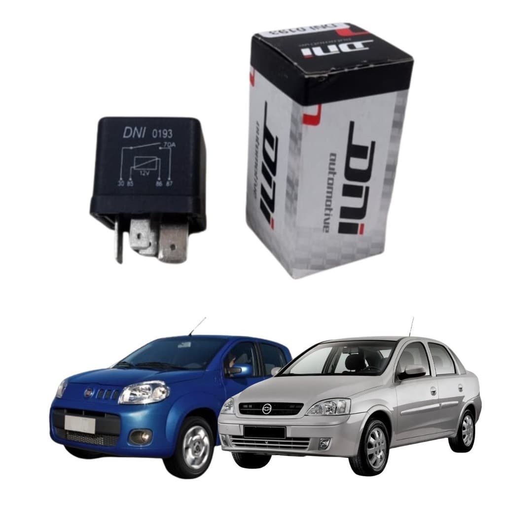 RELÉ AUXILIAR DNI 12V 4 TERMINAIS AUTOMOTIVO UNO PALIO CELTA CORSA ASTRA SIENA VECTRA STRADA MERIVA
