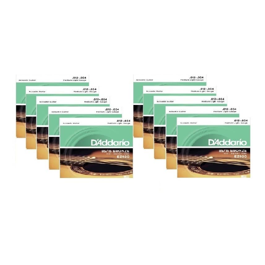 Kit 10 Encordoamentos Violao Aco Daddario Ez920 012