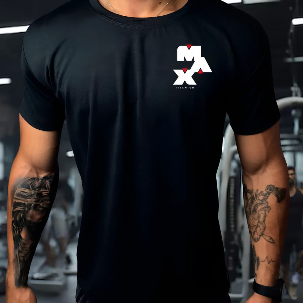 Camisa Dry Fit  Masculina - Modelo MAX 02,  Academia, Corrida,CrossFit,Ideal Para Treinos Intensos, Tecido Leve