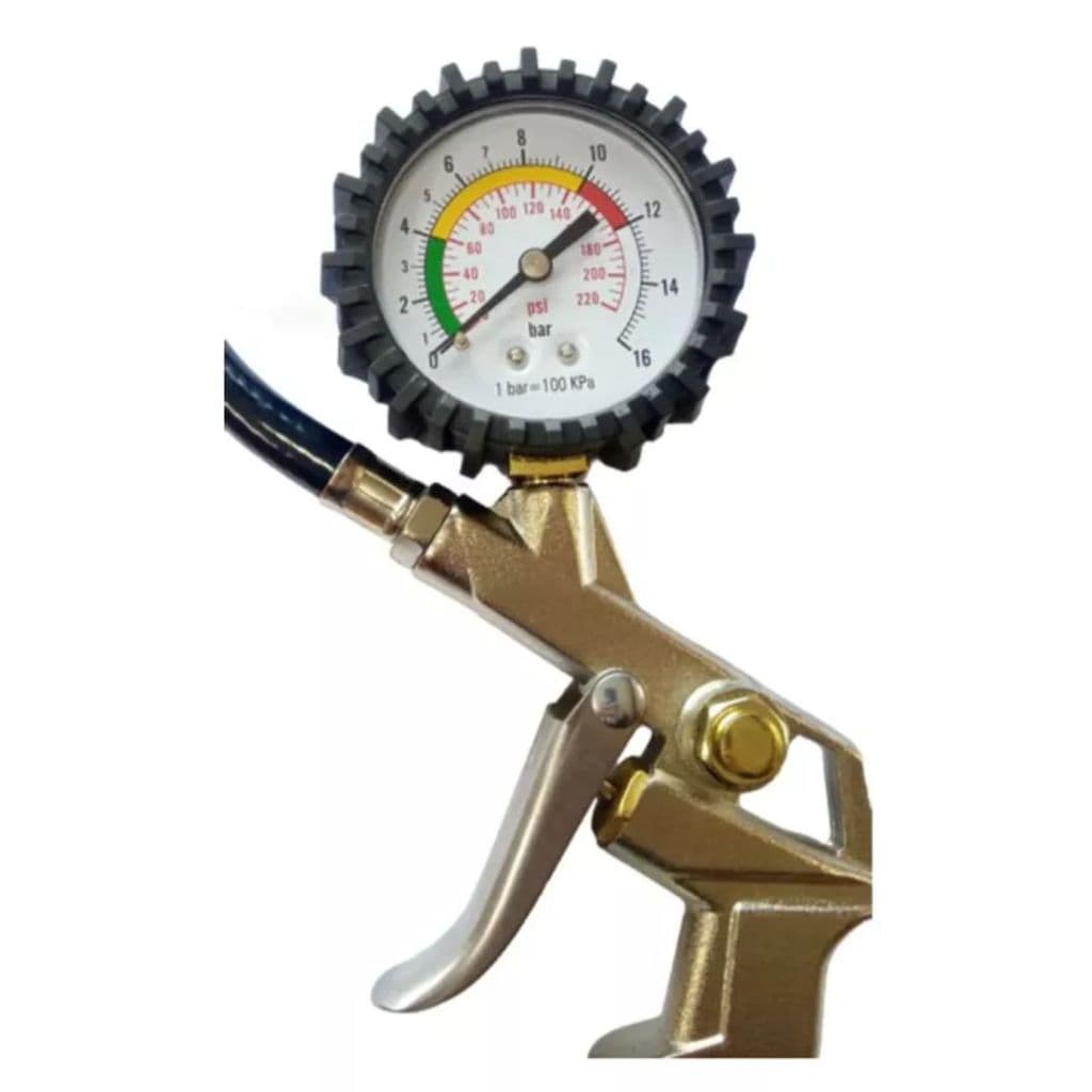 CALIBRADOR E INFLADOR DE PNEUS PNEUMATICO MANOMETRO 220 PSI