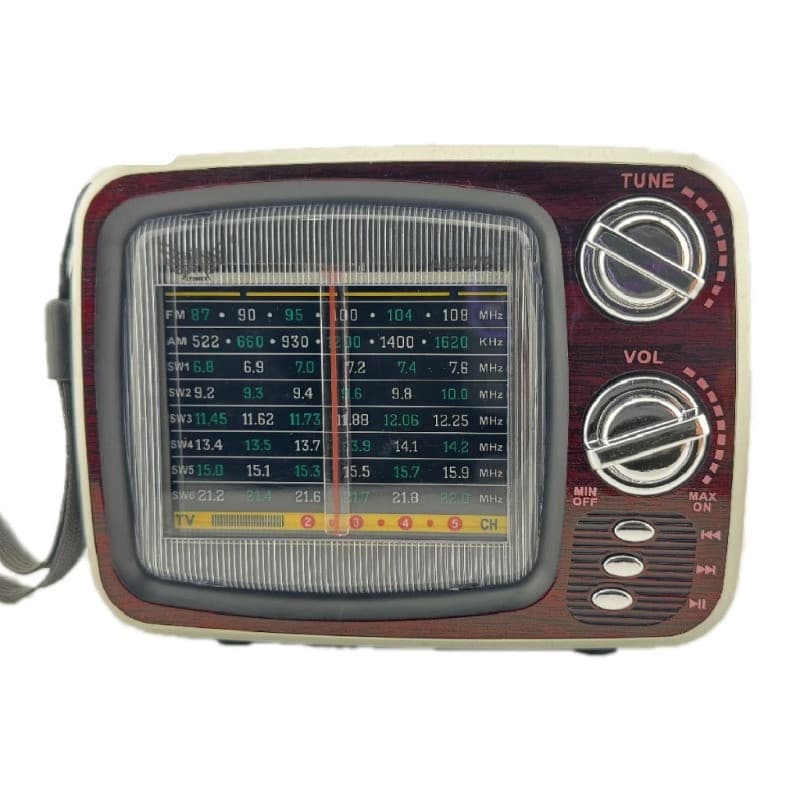 Rádio Portatil Am Fm Bluetooth Retro Vintage Tv Usb Radinho Recarregável Caixa de som AD-078