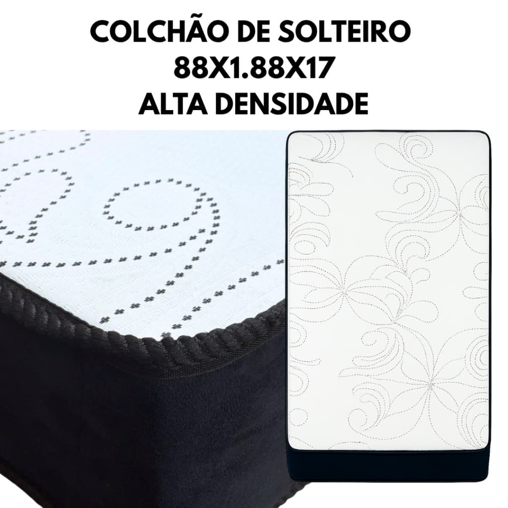 Colchão Solteiro D28 88x188x17: conforto, resistência e qualidade ideal para garantir noites tranquilas e um sono real.