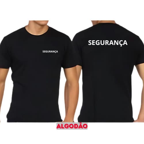 Camisa Masculina Segurança Manga Curta Camiseta Blusa Algodão
