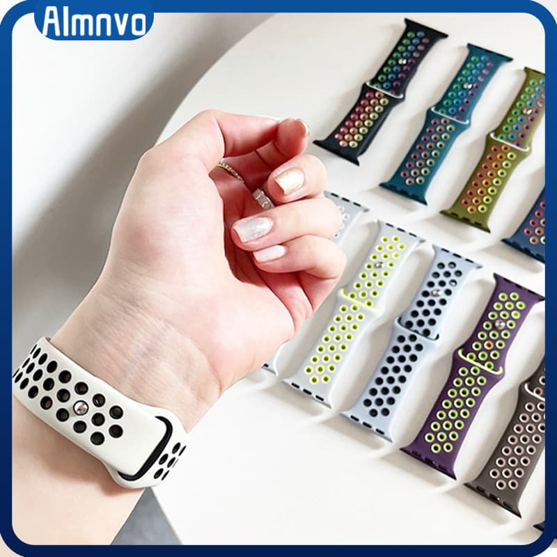 Pulseira De Silicone Esportiva for Relógio Smartwatch Apple Watch IWatch SE Ultra 3 2 Series 11 10 9 8 49 46 45 44 42mm