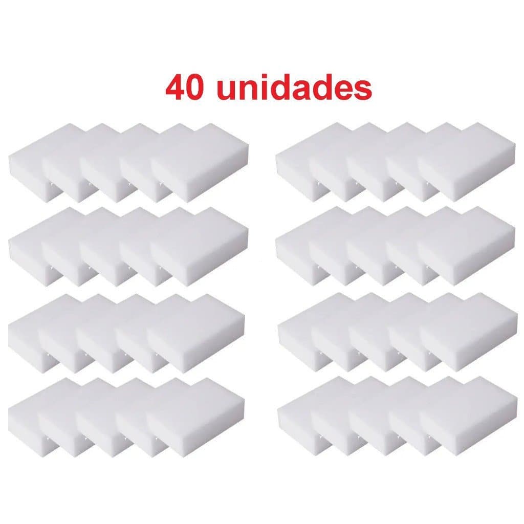 30 40 Super Esponja Melamina Antibacteriana Desengordurante Multiuso Cozinha Banheiro Bucha Tira Manchas Pratos Talheres