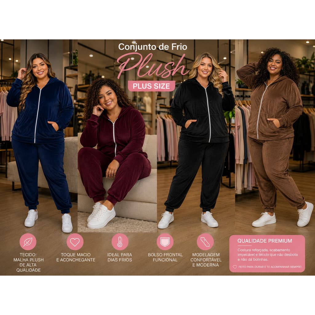 Conjunto De Frio Feminino Push Plus Size