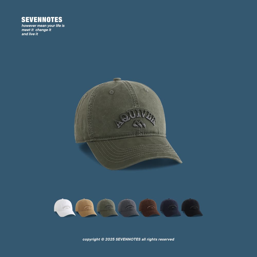 SEVENNOTES americano Retro bordado exército verde boné masculino verão casal rosto branco boné de beisebol feminino