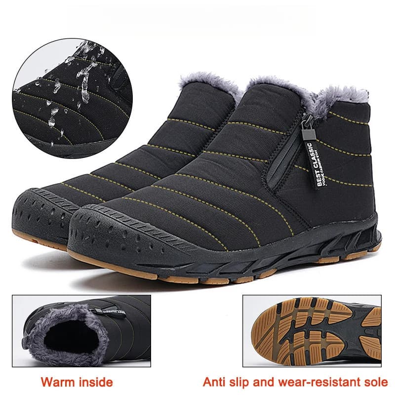 Marca De Inverno Dos Homens Botas De Neve À Prova Dwaterproof Água Quente Tornozelo De Pelúcia Tênis Ao Ar Livre Trabalh