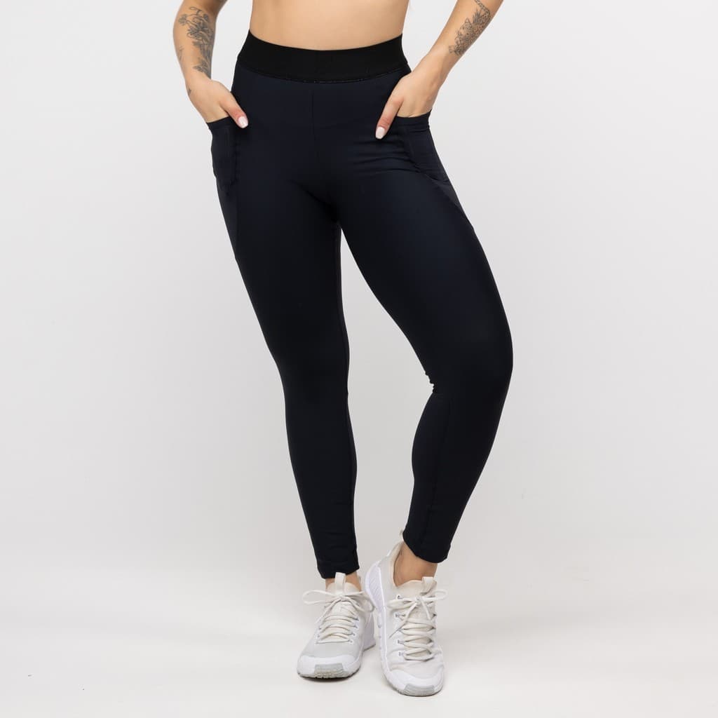 Legging Fitness Feminina com Bolso Lateral Alta Compressão Cós Anatômico UV50+ Eletrika