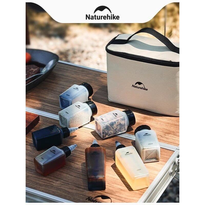 Naturehike Naturehike Conjunto de garrafa de tempero portátil para acampamento ao ar livre, suprimentos para piquenique,