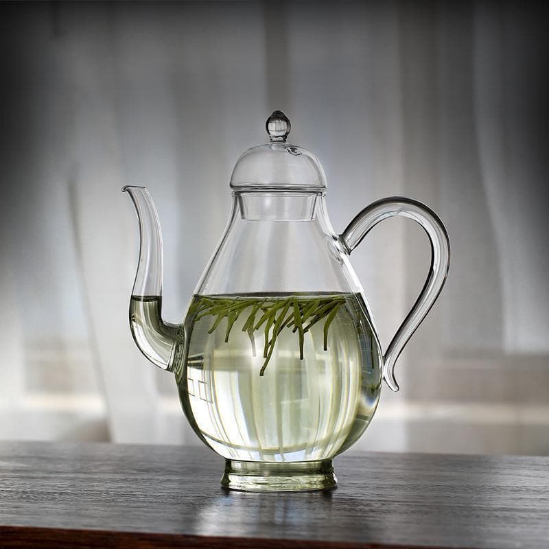 Bule de vidro com alto teor de borosilicato, bule de chá verde com filtro, pote de beleza, estilo japonês, imitação de m