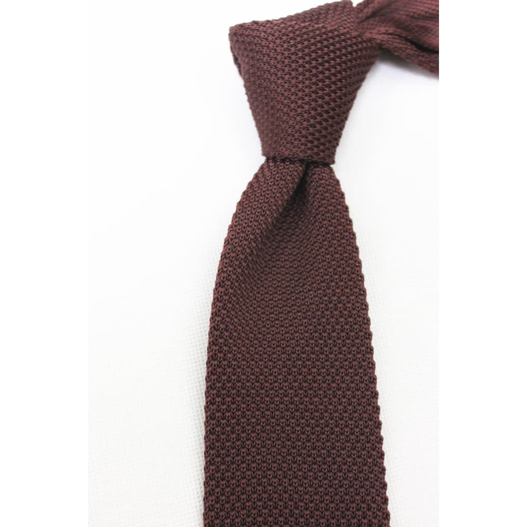 Comércio exterior Original Mono fio de malha seta masculino negócios formal Wear gravata formal 7CM gravata marrom