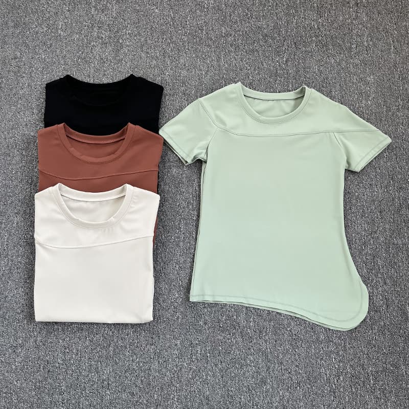 2026 novo estilo Yoga Wear topo feminino primavera verão Fitness topo de manga curta camiseta profissional High-End roup