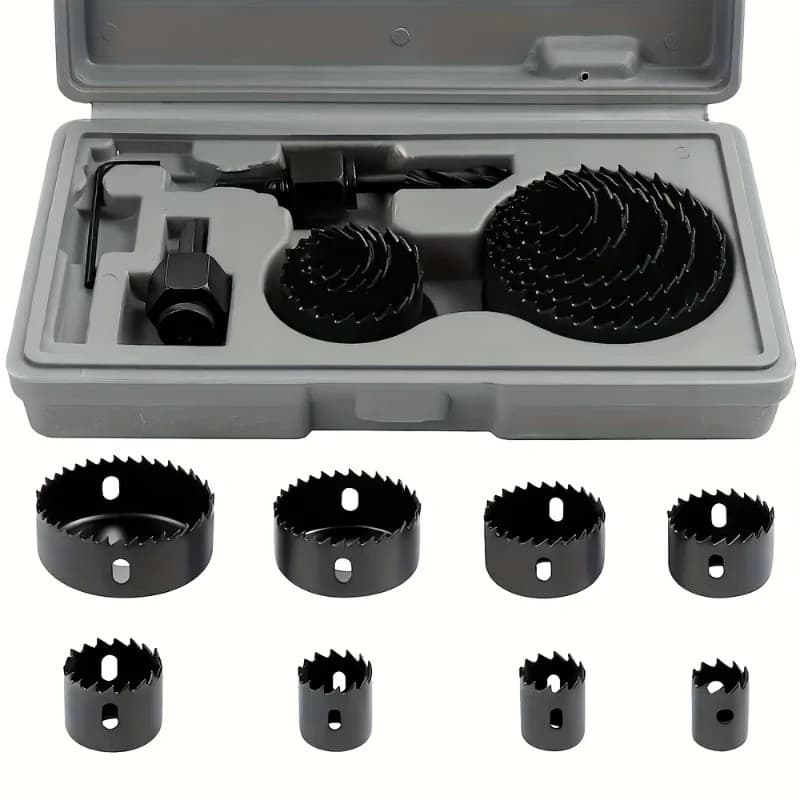 11 Pçs Kit De Serra Buraco Durável Aço Carbono Metal Círculo Broca Cortador Para Madeira PVC E Plástico