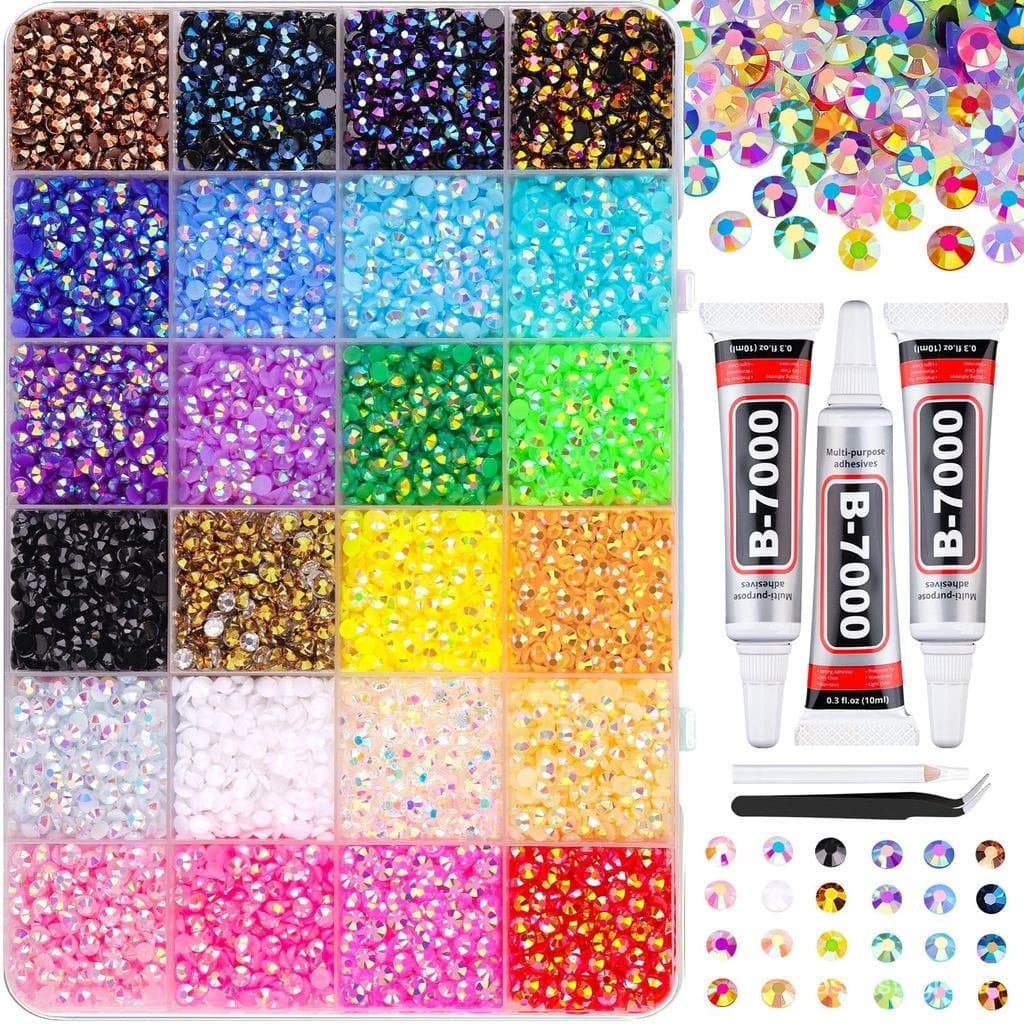 32.000 strass decorativos de resina, gemas multicoloridas de 3mm com base plana, usados para arte com diamantes, número